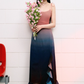 Design suspender dress high waist summer waist slimming gradient irregular long skirt R3328