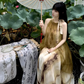 New Chinese style temperament holiday beach long skirt mesh tie-dye fake two-piece dress R1698