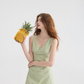 French green dress suspenders short skirt holiday wear skirt R2751