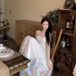 Platycodon temperament floral suspender skirt super beautiful waist dress R0701