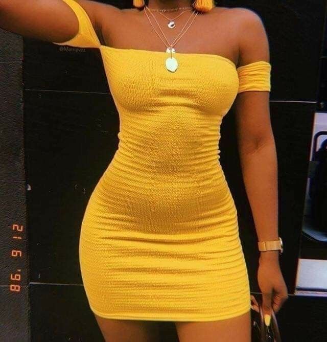 Yellow one-shoulder waist sexy hip skirt homecoming dress R3165