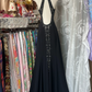 Black halter neck slim waist elegant sexy long ball gown R6157