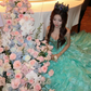 Blue strapless fitted waist princess skirt ball gown R6397
