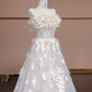 Light apricot strapless fitted waist ball gown with a full skirt, bridal dress R8364