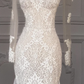 White lace long sleeve slim waist hip long dress bridal gown R5764