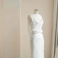 White suspenders elegant classic hip-wrapped long skirt, prom dress R5682
