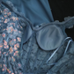 Retro light blue sequined halter-neck fitted long ball gown R6756