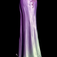 Light purple halter-neck, fitted waist, embroidered floral pattern, bodycon long ball gown R6677