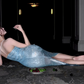 Light blue strapless sequined fitted waist bodycon sexy ball gown R7076