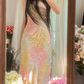 Pastel halter-neck fitted long ball gown for a sweet and girly look R7751