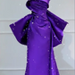 Purple Strapless Waist-Cinched Slim-Fit Elegant Long Ball Gown R7155
