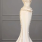 Champagne Strapless Fitted-Waist Slim-Fit Hip-Hugging Mermaid-Length Prom Dress R6517