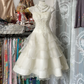 Light apricot suspender waist slim fit A-line cake skirt ball gown R6198
