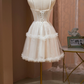 Cute Champagne Homecoming Dress ,Tulle Corset Short Prom Dress Cami Dress RS1674