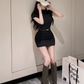 Sexy hot girl T-shirt dress 2025 spring and summer sweet and spicy style design hip skirt R1099