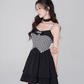 Pure desire little fragrance style suspender dress black sweet princess dress R4143
