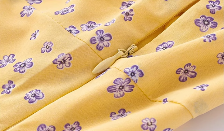 French retro floral dress 2025 new temperament waist long dress R2583