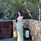 Seaside holiday style sexy backless suspender dress royal sister socialite high-end wear sequin dress R0482