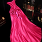 Rose pink strapless high-waisted slimming long ball gown R6997