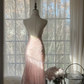 Light pink halter neck, fitted waist, bodycon sexy mid-length ball gown R7713