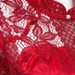 Red lace fitted waist classic long ball gown R6398