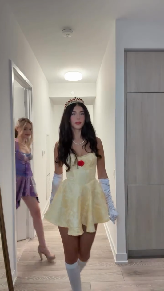 Apricot Strapless Waist Slim Fit Sexy Short Skirt Homecoming Dress R5606