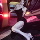 Black sequined one-shoulder halter-neck fitted sexy ball gown R7077