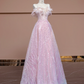 Light pink strapless, fitted waist, full skirt, long ball gown, bridal dress R8365