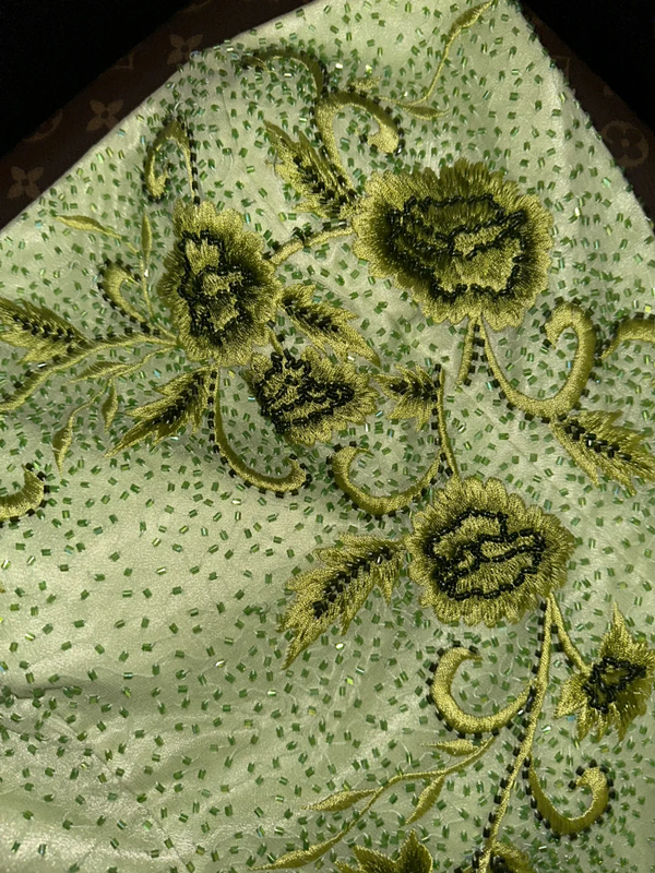 Light green strapless high-waisted fairy long ball gown R6957