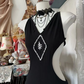 Black halter-neck V-neck fitted waist slim back sexy long ball gown R7864