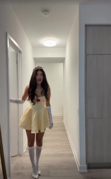 Apricot Strapless Waist Slim Fit Sexy Short Skirt Homecoming Dress R5606