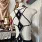 Black halter-neck V-neck fitted waist slim back sexy long ball gown R7864