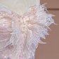 Light pink strapless, fitted waist, full skirt, long ball gown, bridal dress R8365