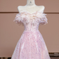Light pink strapless, fitted waist, full skirt, long ball gown, bridal dress R8365