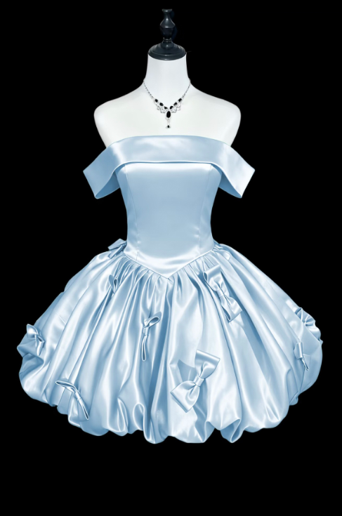 Minimalist Light A-Line Bateau Corset Mini Prom Dress Homecoming Dress RS433