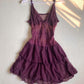 Dark purple suspender waist lace sexy mini skirt homecoming dress R2727