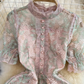 Light luxury heavy work stand collar embroidered lace waist slimming A-line dress long dress R0397