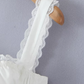 2025 Summer New White Fishbone Ballet Hottie Short A-line Suspender Dress R0974