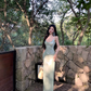 Seaside holiday style sexy backless suspender dress royal sister socialite high-end wear sequin dress R0482