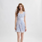 French ruffle dress high-end mini skirt floral skirt holiday style R2757