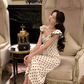 French retro polka dot dress for women, new style this year's popular temperament long skirt R4416
