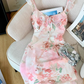 French pure desire style v-neck suspender dress new gentle style small flying sleeve long dress R4034