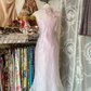 Light purple sleeveless fitted fishtail dress, ball gown R6279