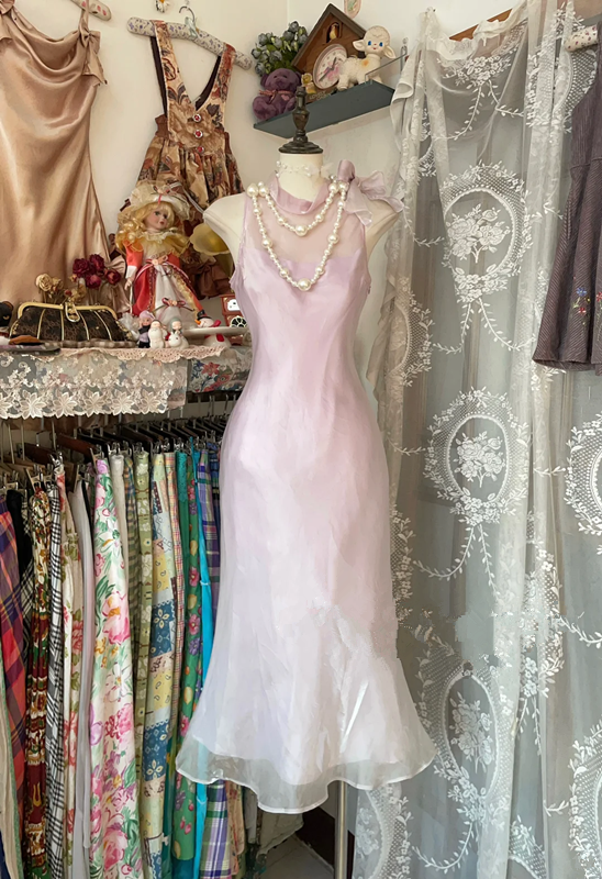 Light purple sleeveless fitted fishtail dress, ball gown R6279