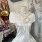 White Vintage Elegant Satin A-Line Maxi Ball Gown R6159