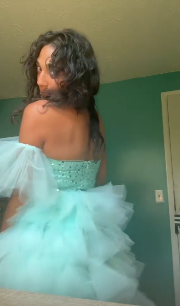 Green one-shoulder sequined waist slim sexy short skirt homecoming dress R5488