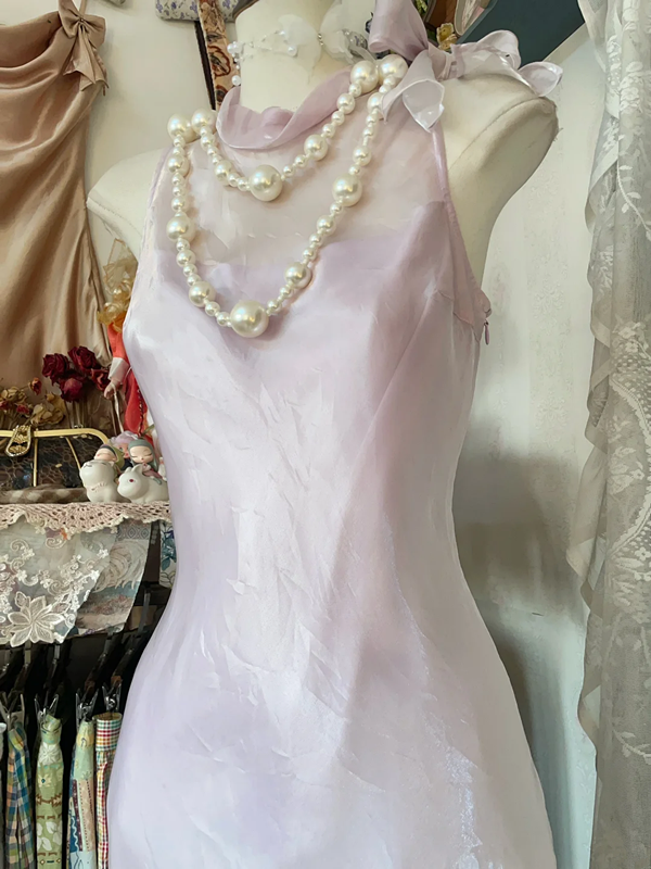 Light purple sleeveless fitted fishtail dress, ball gown R6279