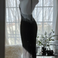 Black halter-neck, fitted waist, backless, sexy bodycon long ball gown R7673