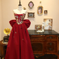 Red strapless sequined fitted long wedding dress R6599