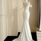 White collar bow tie waist slim fit hip elegant long skirt, prom dress R5684